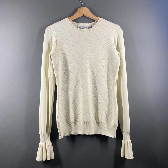 Opening Ceremony Pattern Flare Cuffs Ivory Sweater - Picture 4 of 15